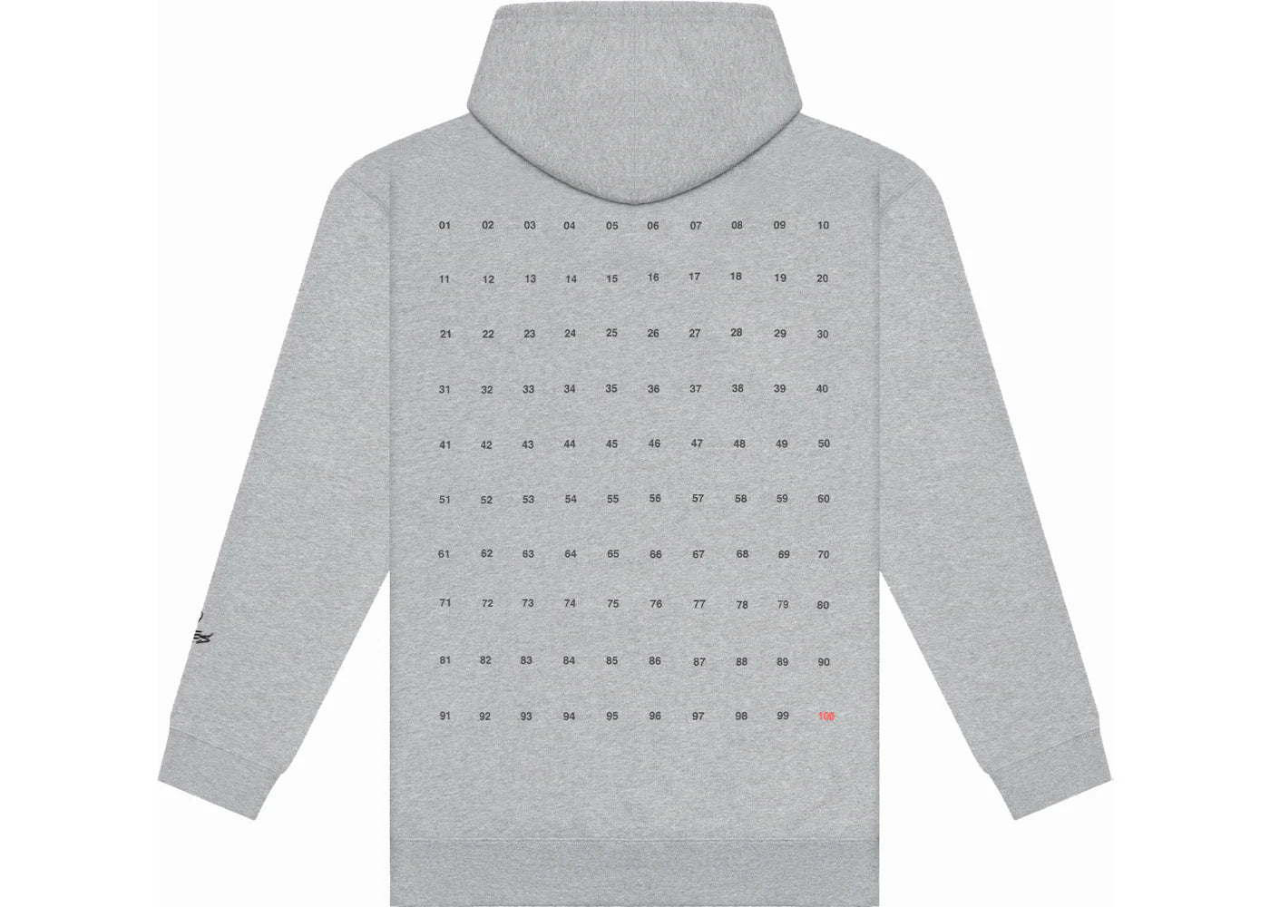 100 Thieves Numbers Hoodie Grey