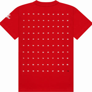 100 Thieves Numbers T-Shirt Red