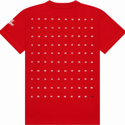 100 Thieves Numbers T-Shirt Red