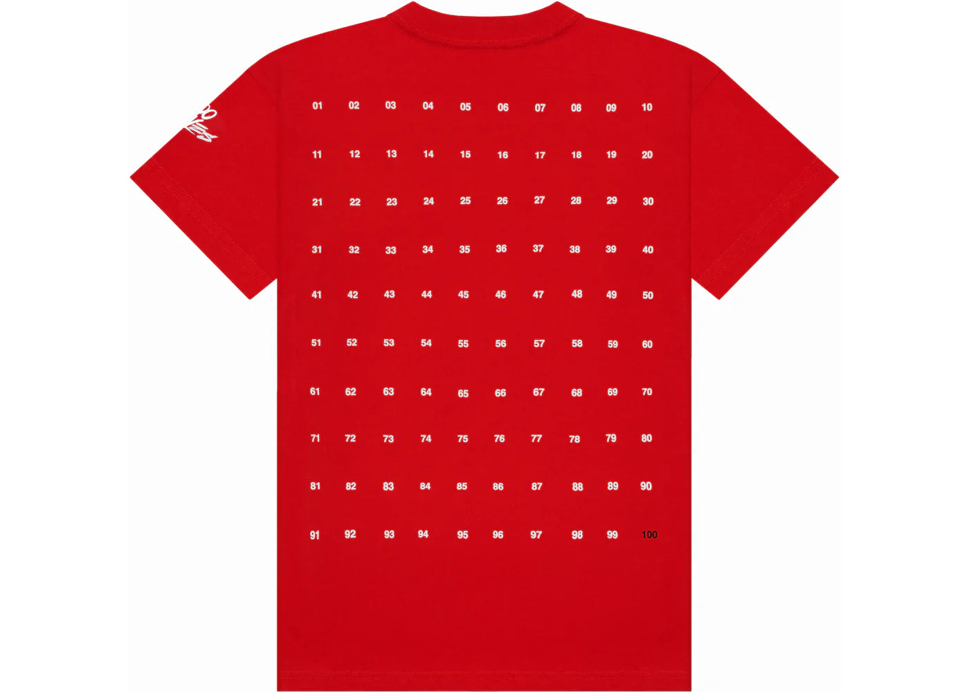 100 Thieves Numbers T-Shirt Red