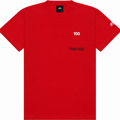 100 Thieves Numbers T-Shirt Red