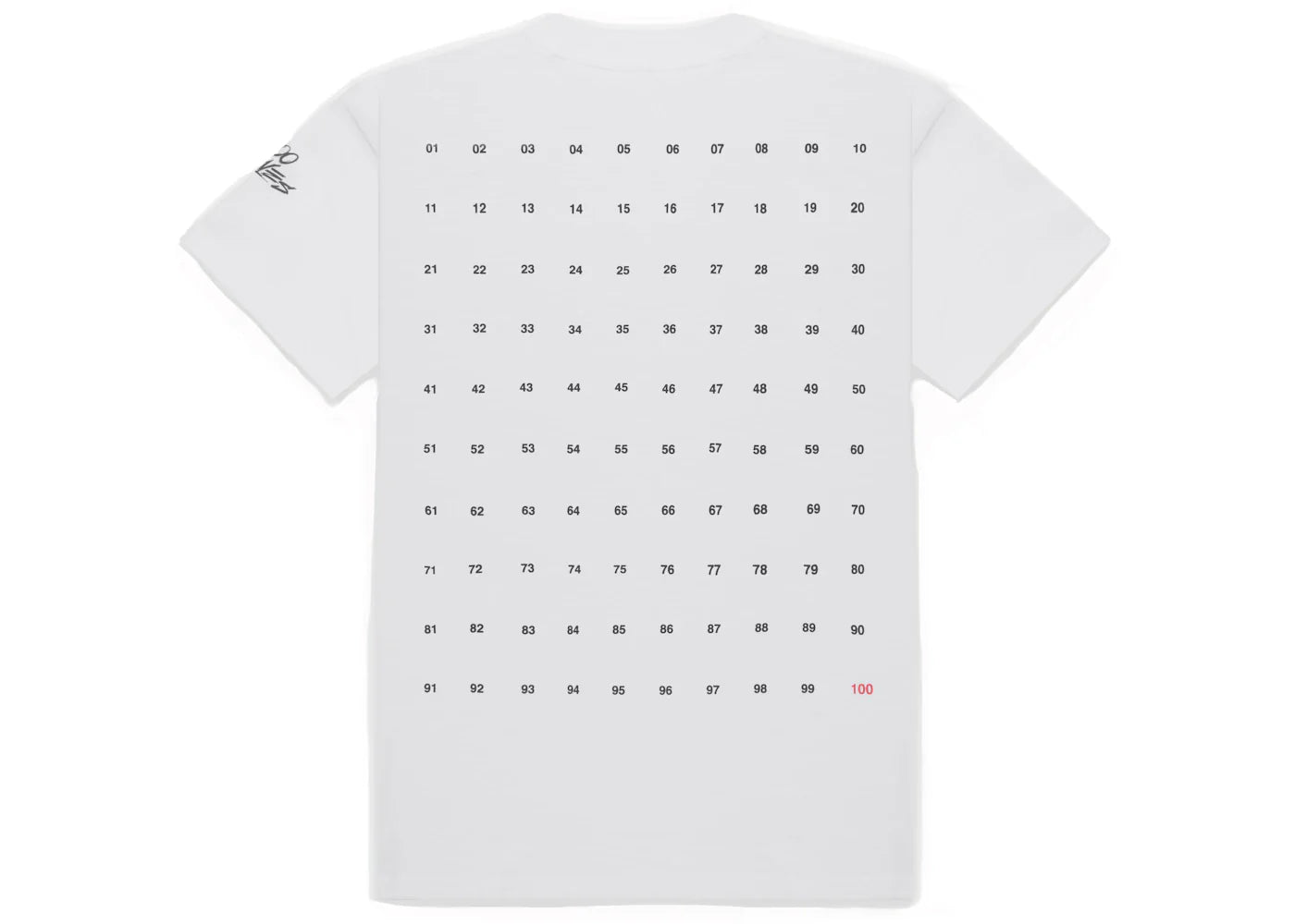 100 Thieves Numbers T-Shirt White