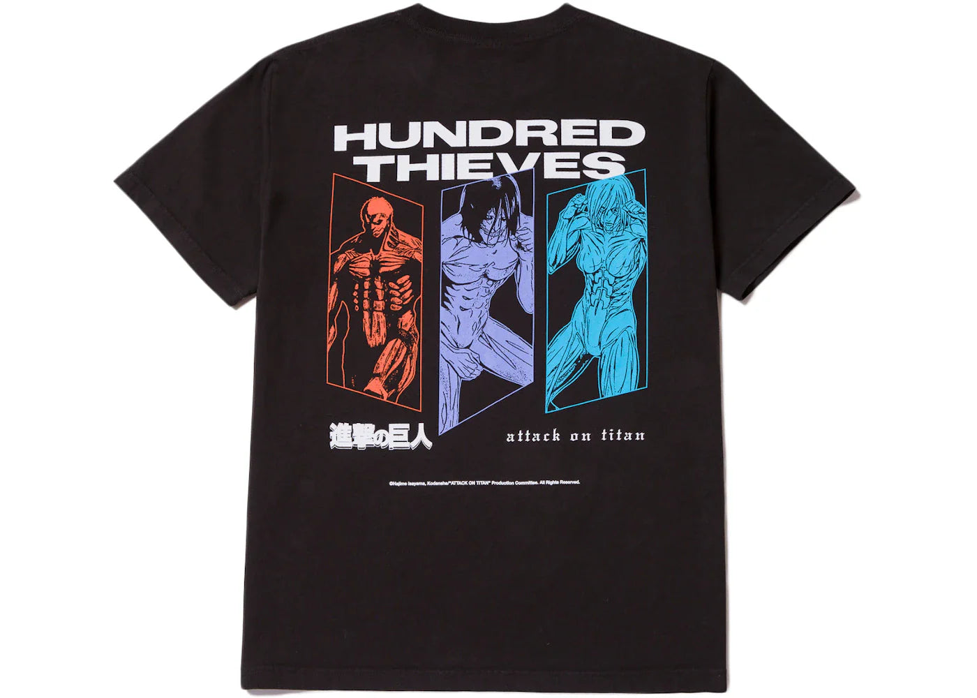 100 Thieves x Attack on Titan 3 Titans T-shirt Black