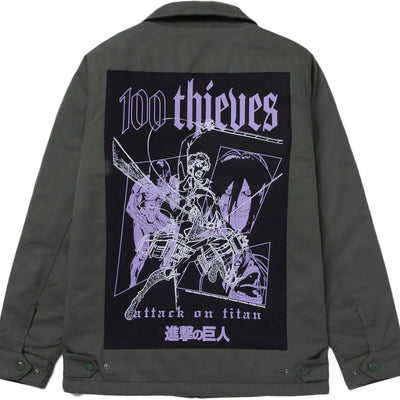 100 Thieves x Attack on Titan Eren Jacket Green