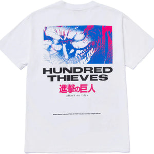 100 Thieves x Attack on Titan Eren into Titan T-shirt White