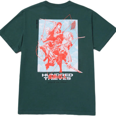 100 Thieves x Attack on Titan R.A.B. T-shirt Green