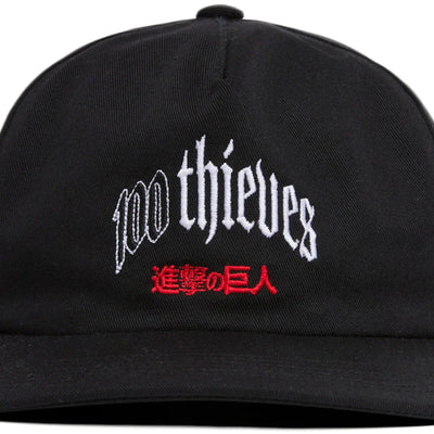 100 Thieves x Attack on Titan Snapback Black
