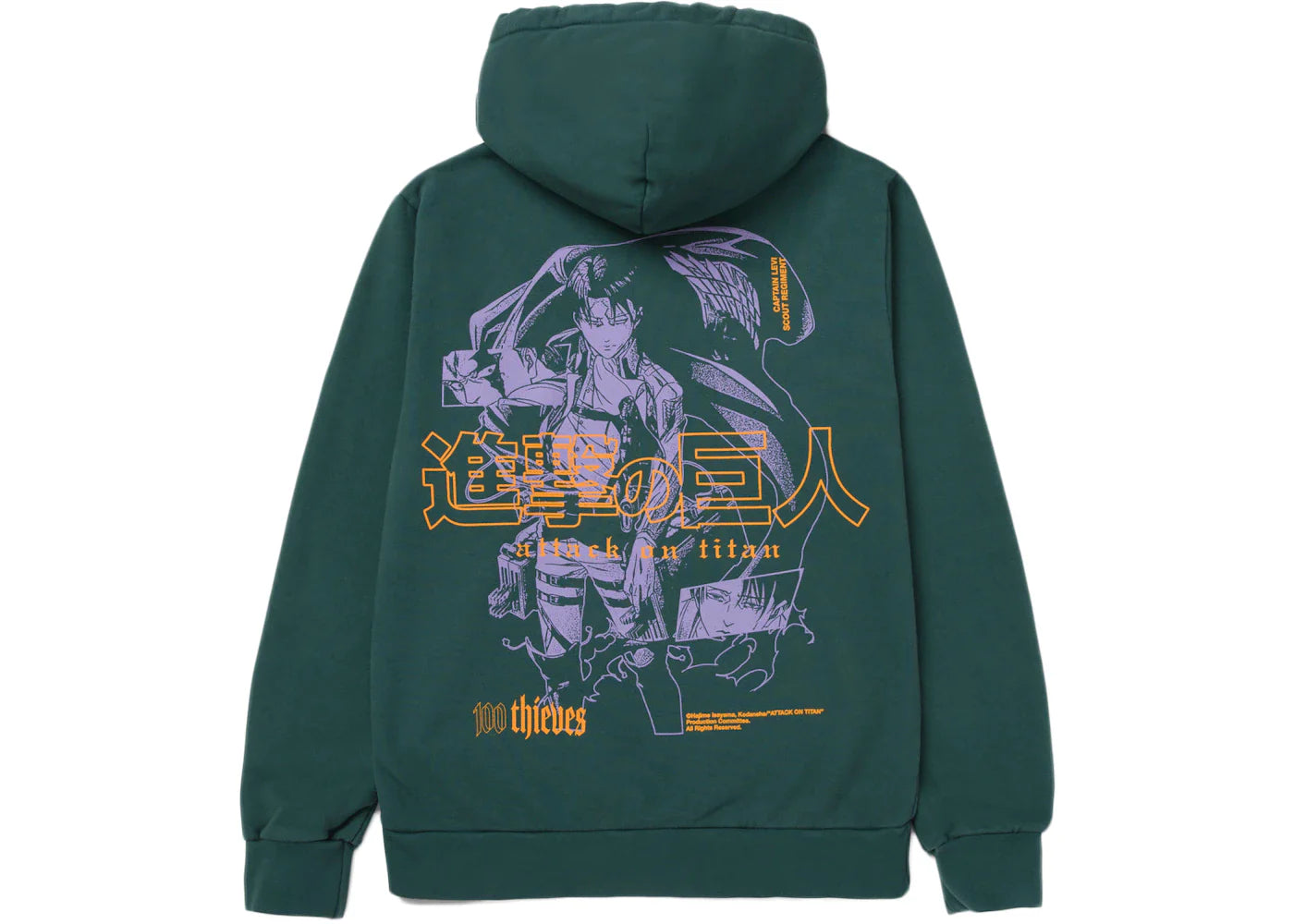 100 Thieves x Attack on Titan VME Hoodie Green