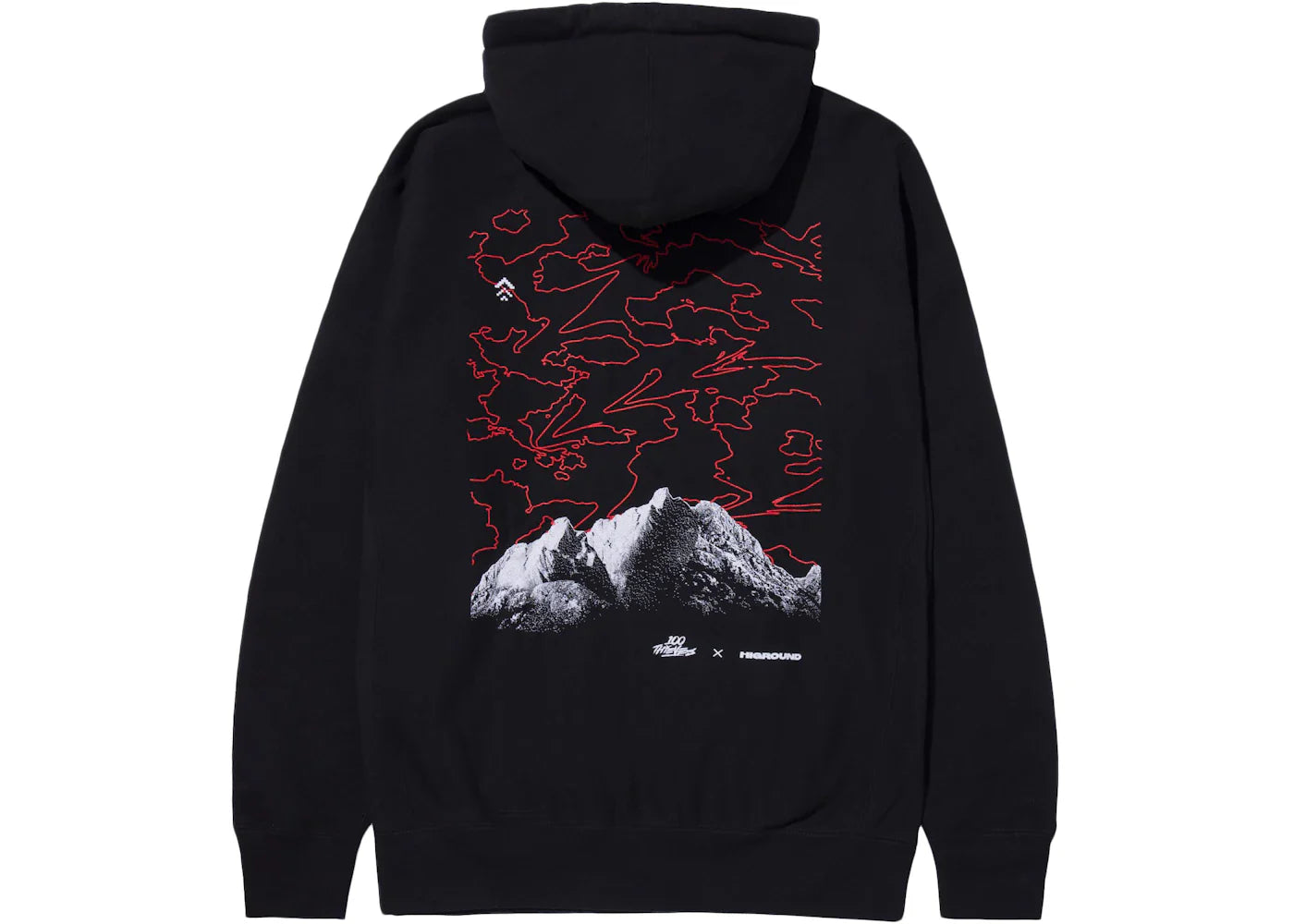 100 Thieves x Higround Hoodie Black/Red/White