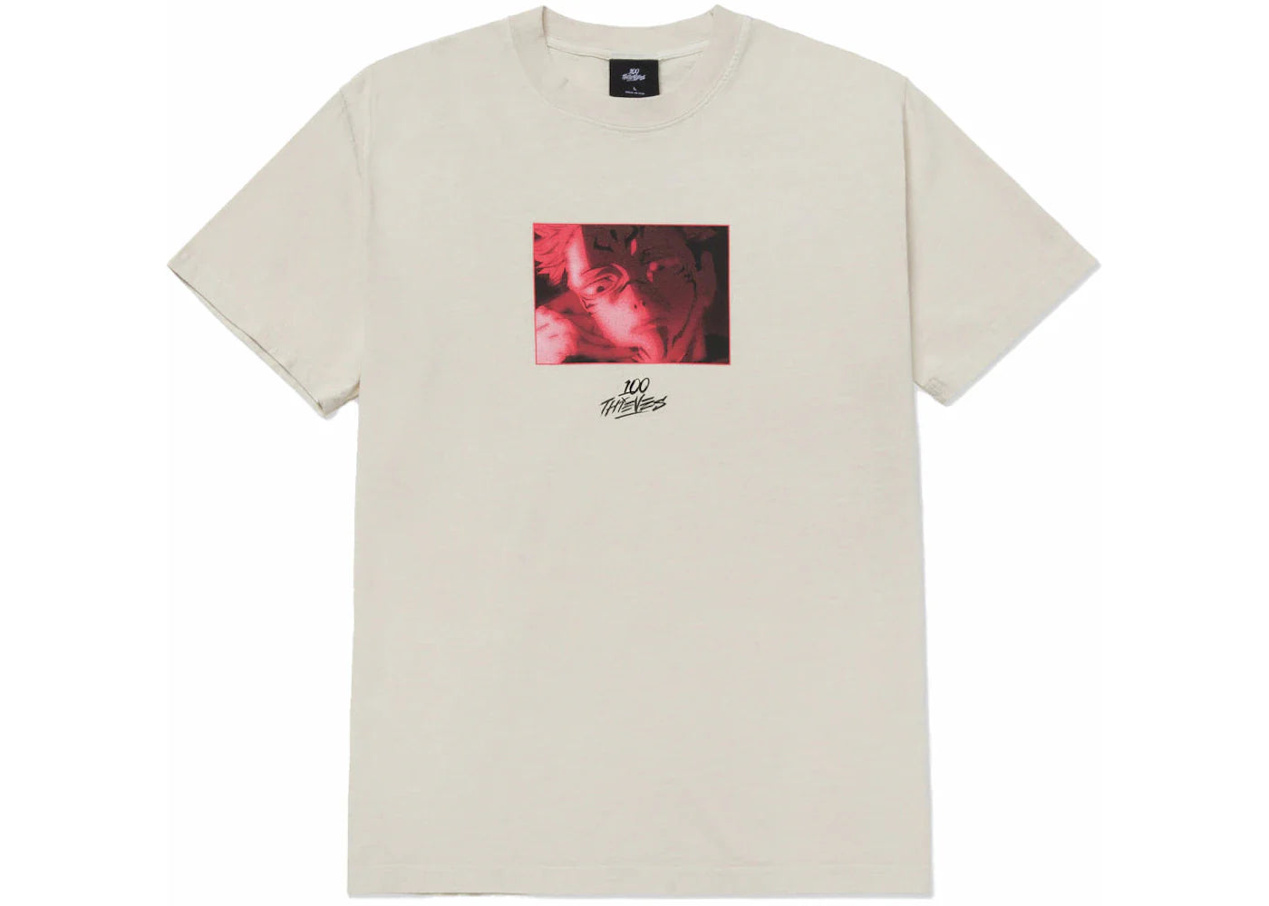 100 Thieves x Jujutsu Kaisen Sukuna Center T-Shirt Cream