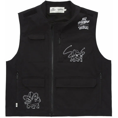 100 Thieves x Pokémon Bulbasaur Ivysaur Vest Black