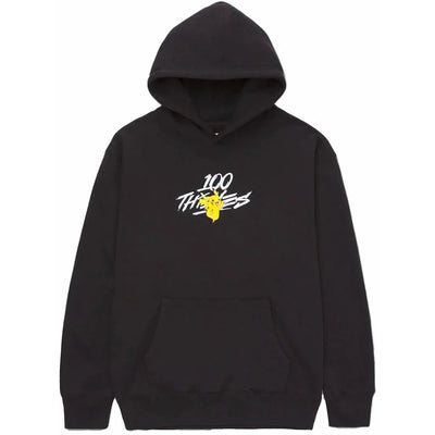 100 Thieves x Pokémon Pikachu Core Hoodie Washed Black