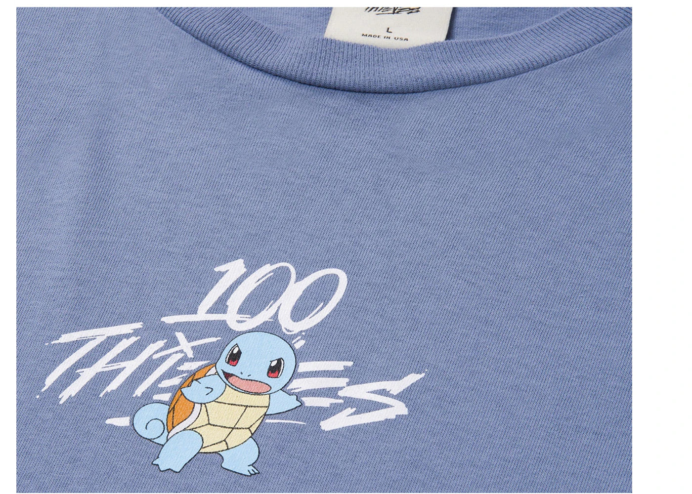 100 Thieves x Pokémon Squirtle Core T-shirt Medium Blue