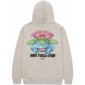 100 Thieves x Pokémon Venusaur Hoodie Light Grey