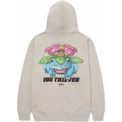 100 Thieves x Pokémon Venusaur Hoodie Light Grey