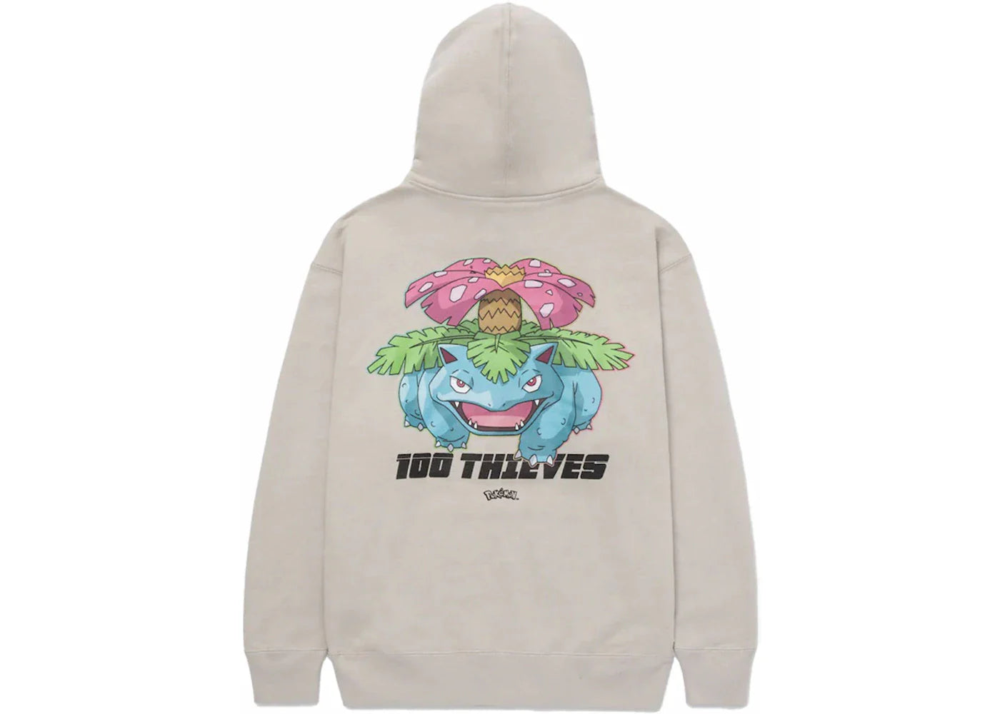 100 Thieves x Pokémon Venusaur Hoodie Light Grey