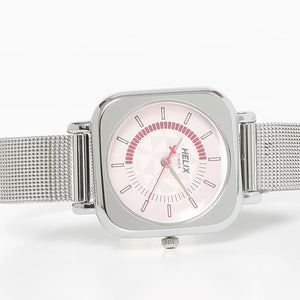 Helix Square Shaped Pink Dial