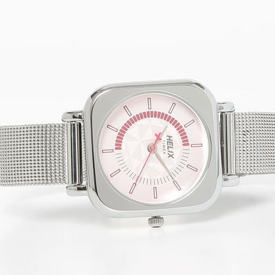 Helix Square Shaped Pink Dial