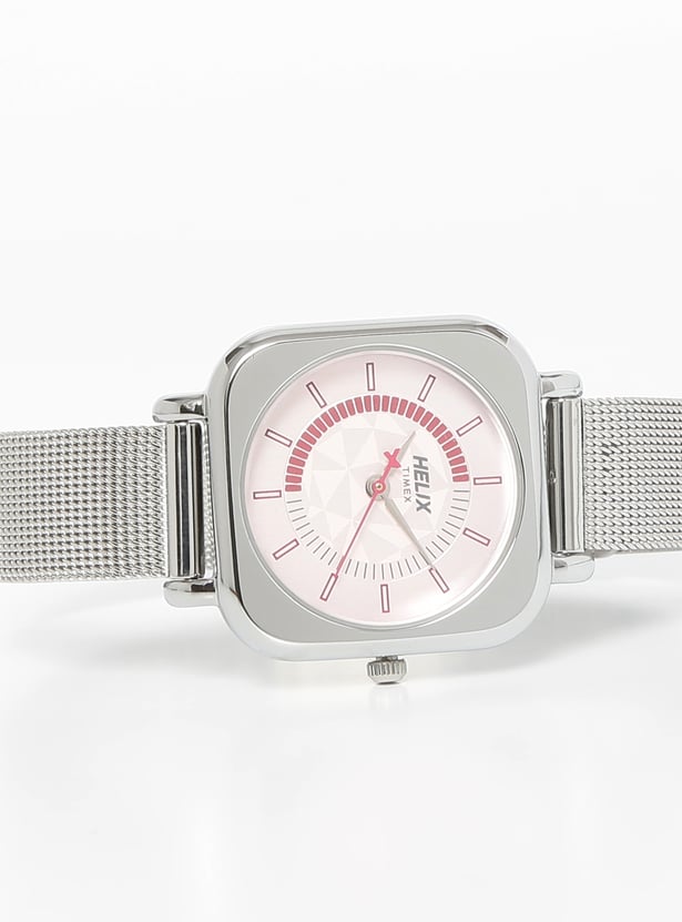 Helix Square Shaped Pink Dial
