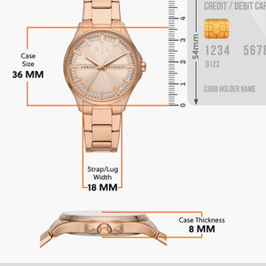 Armani Exchange Lady Hampton Rose Gold Dial Women 36mm
