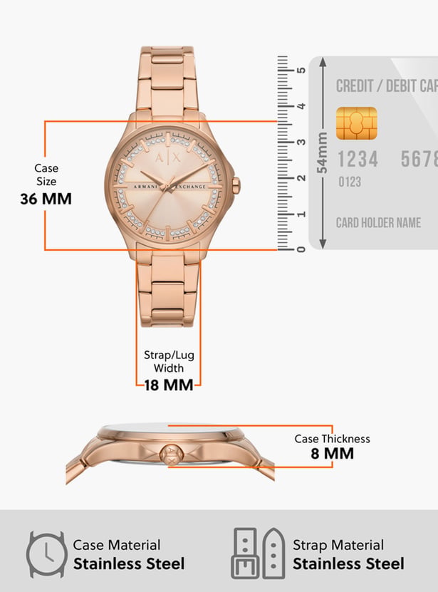 Armani Exchange Lady Hampton Rose Gold Dial Women 36mm