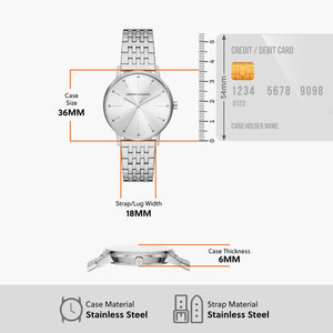 Armani Exchange Analog Silver Dial Women 36mm