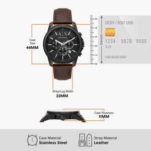 Armani Exchange Chronograph Black Dial Men 22mm