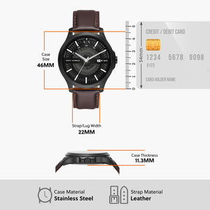 Armani Exchange Hampton Black Dial Men 46mm