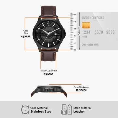 Armani Exchange Hampton Black Dial Men 46mm