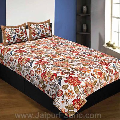 COMBO91- Set of 1 Double Bedsheet and  1 Single Bedsheet With  2+2 Pillow Cover