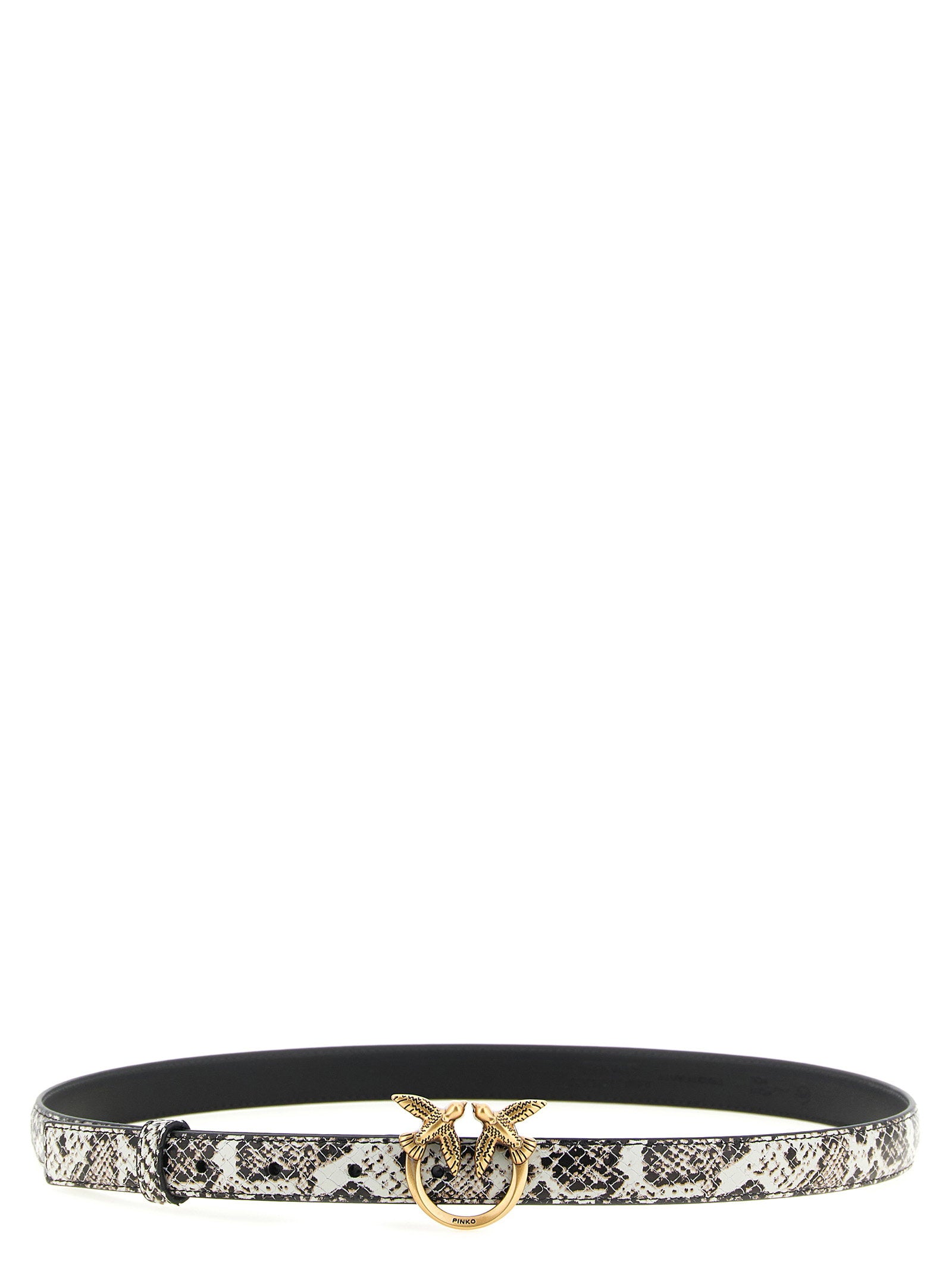 Pinko Python Print Leather Belt