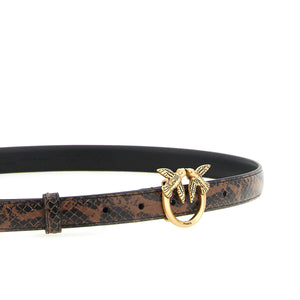Pinko Python Print Leather Belt