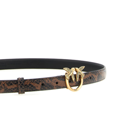 Pinko Python Print Leather Belt