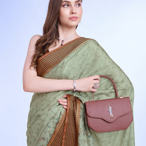 Green Poly Silk Daily Wear Saree With Blouse Piece