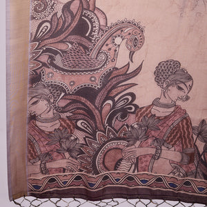 Brown Poly Silk Festival Saree With Blouse Piece