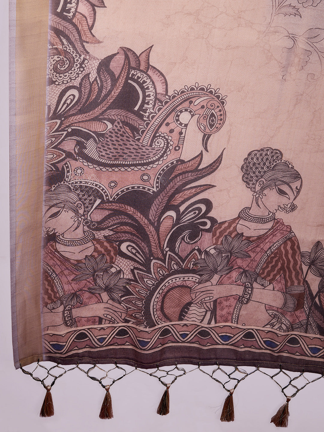 Brown Poly Silk Festival Saree With Blouse Piece