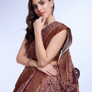 Maroon Poly Silk Daily Wear Saree With Blouse Piece