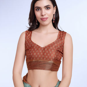 Teal Poly Silk Daily Wear Saree With Blouse Piece