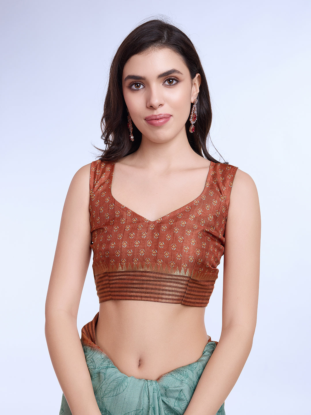 Teal Poly Silk Daily Wear Saree With Blouse Piece