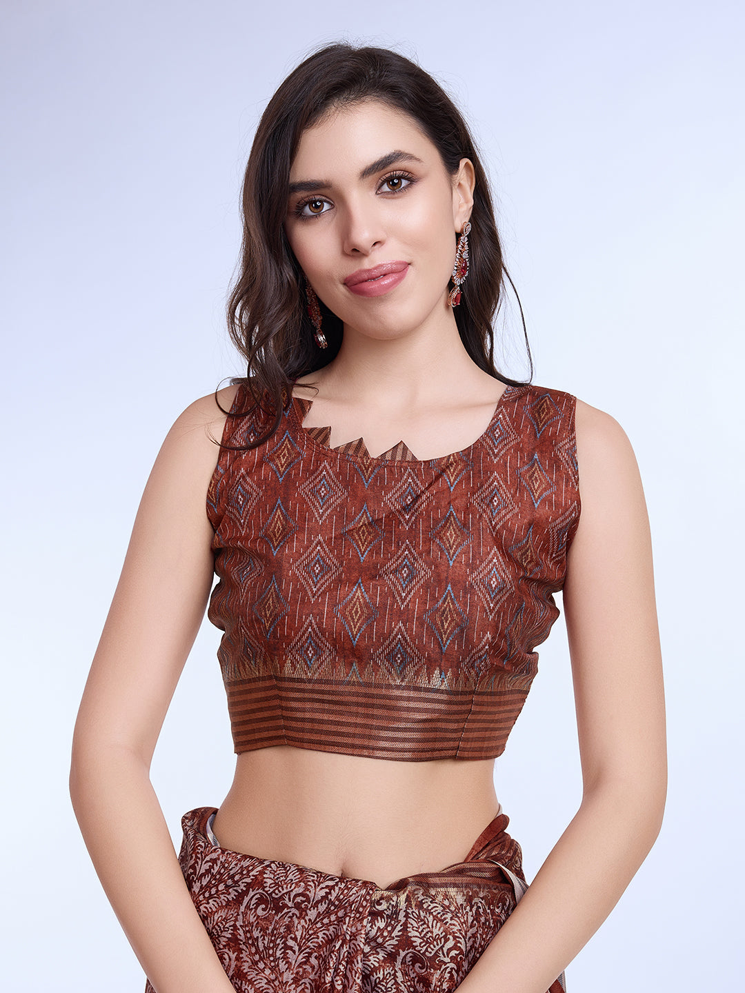 Maroon Poly Silk Daily Wear Saree With Blouse Piece