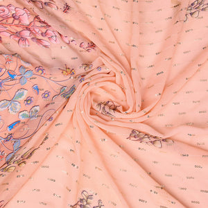 Orange Poly Chiffon Festival Saree With Blouse Piece