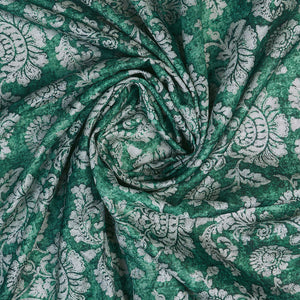 Teal Poly Silk Festival Saree With Blouse Piece
