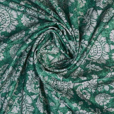 Teal Poly Silk Festival Saree With Blouse Piece