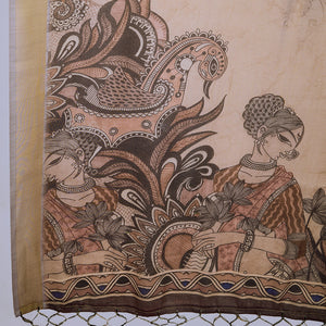Grey Poly Silk Festival Saree With Blouse Piece