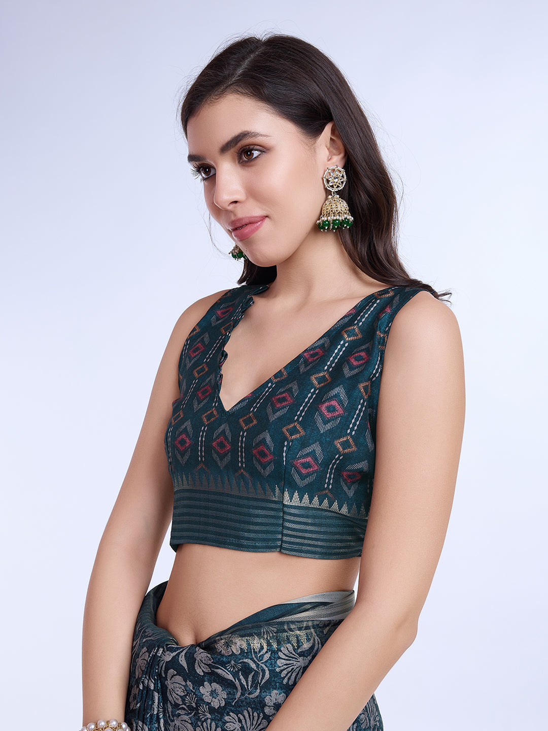 Blue Poly Silk Daily Wear Saree With Blouse Piece