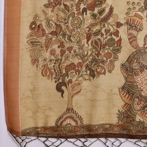 Rust Poly Silk Festival Saree With Blouse Piece