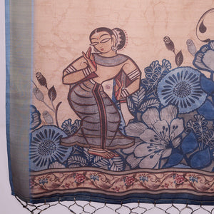Grey Poly Silk Festival Saree With Blouse Piece