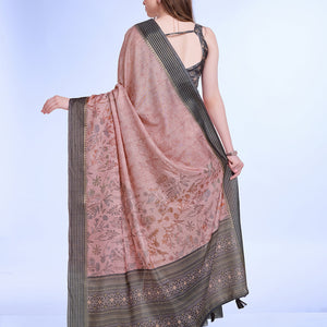 Pink Poly Silk Daily Wear Saree With Blouse Piece