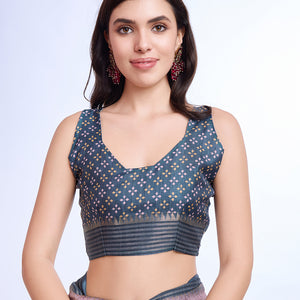 Lavender Poly Silk Daily Wear Saree With Blouse Piece