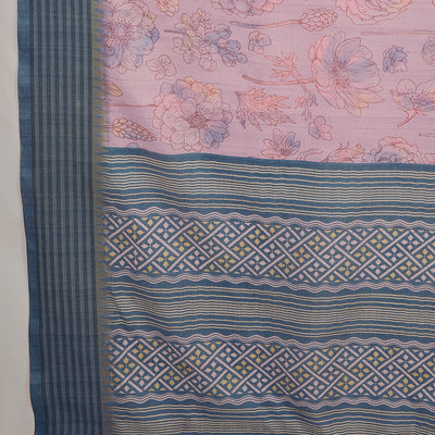 Lavender Poly Silk Daily Wear Saree With Blouse Piece